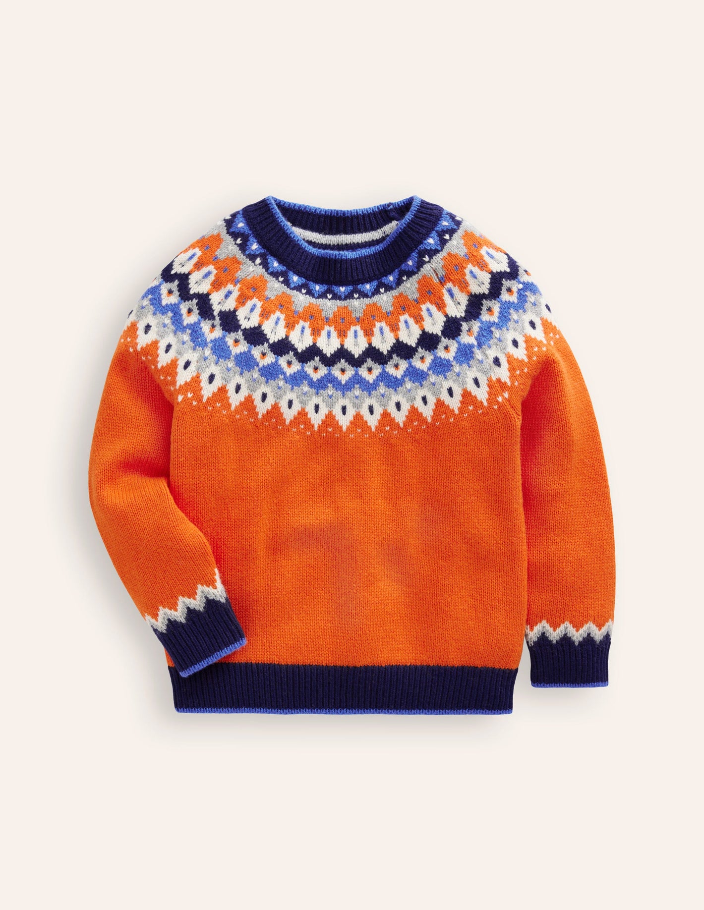 Fair Isle Sweater-Terracotta Orange