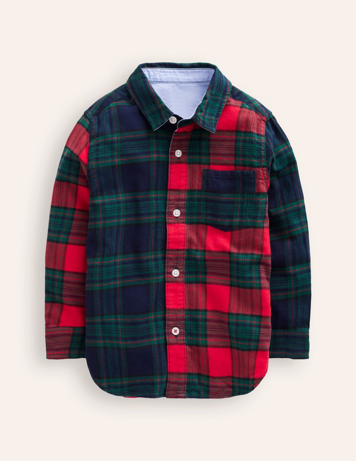 Cosy Cotton Check Shirt-Hotch Potch Green/Red