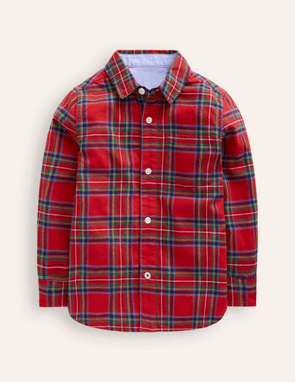 Cosy Cotton Check Shirt-Red Check