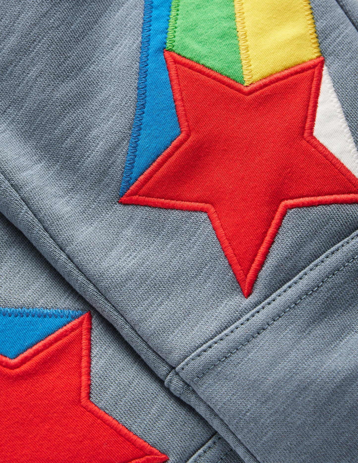 Warrior Knee Sweatpants-Colbart Grey Rainbow Star