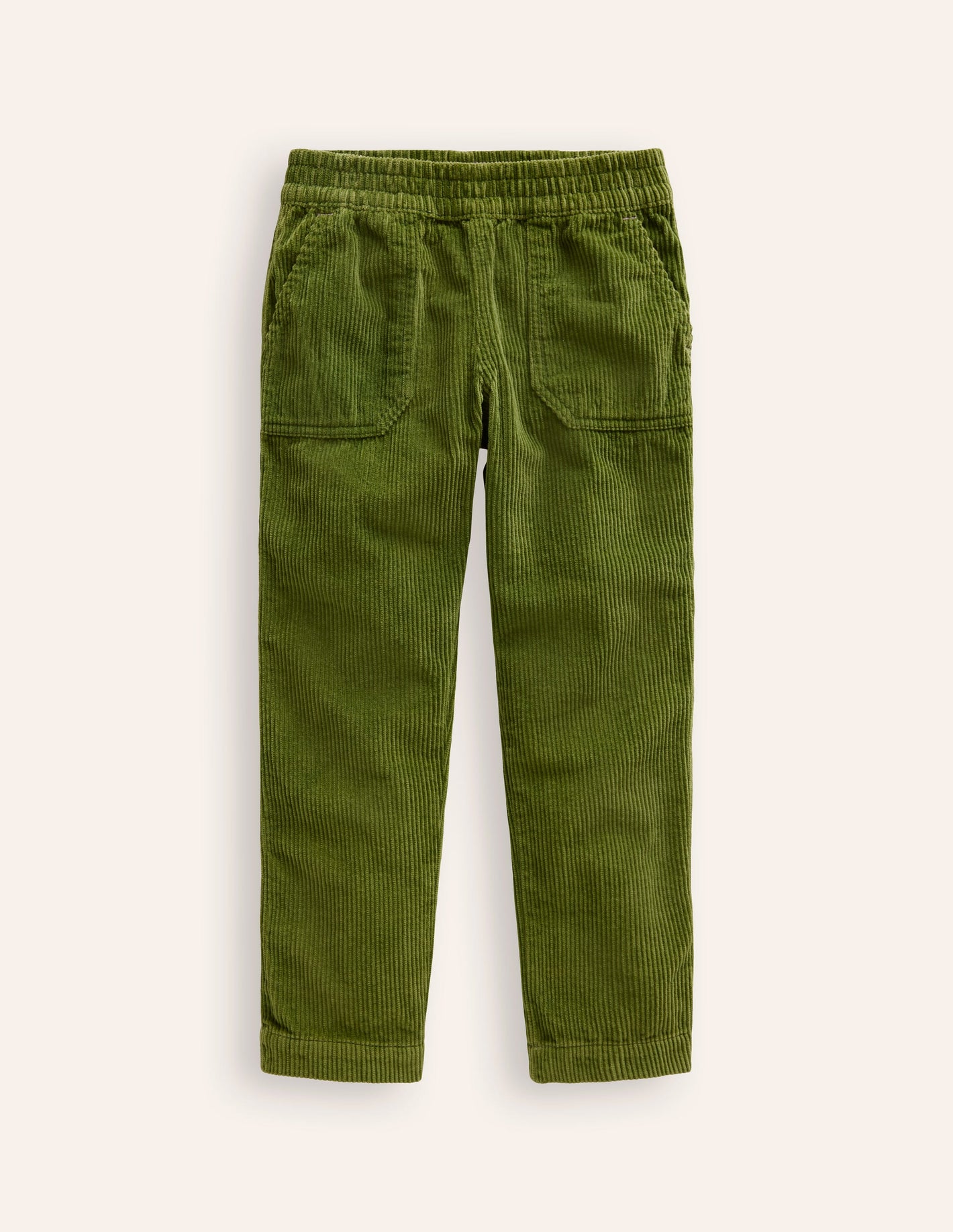 Chunky Cord Pull On Pants-Leaf Green