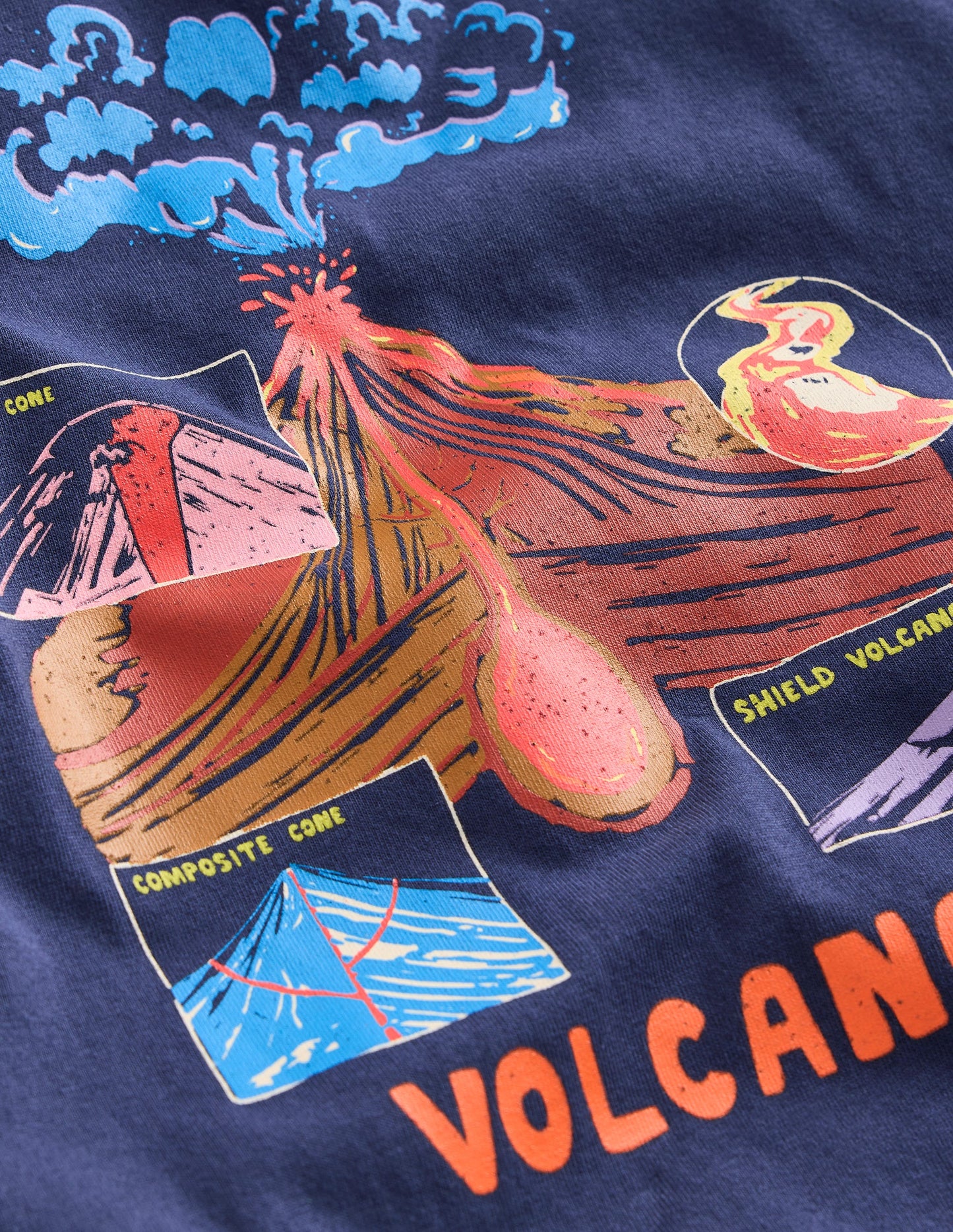 Educational T-Shirt-Stormy Blue Volcanoes