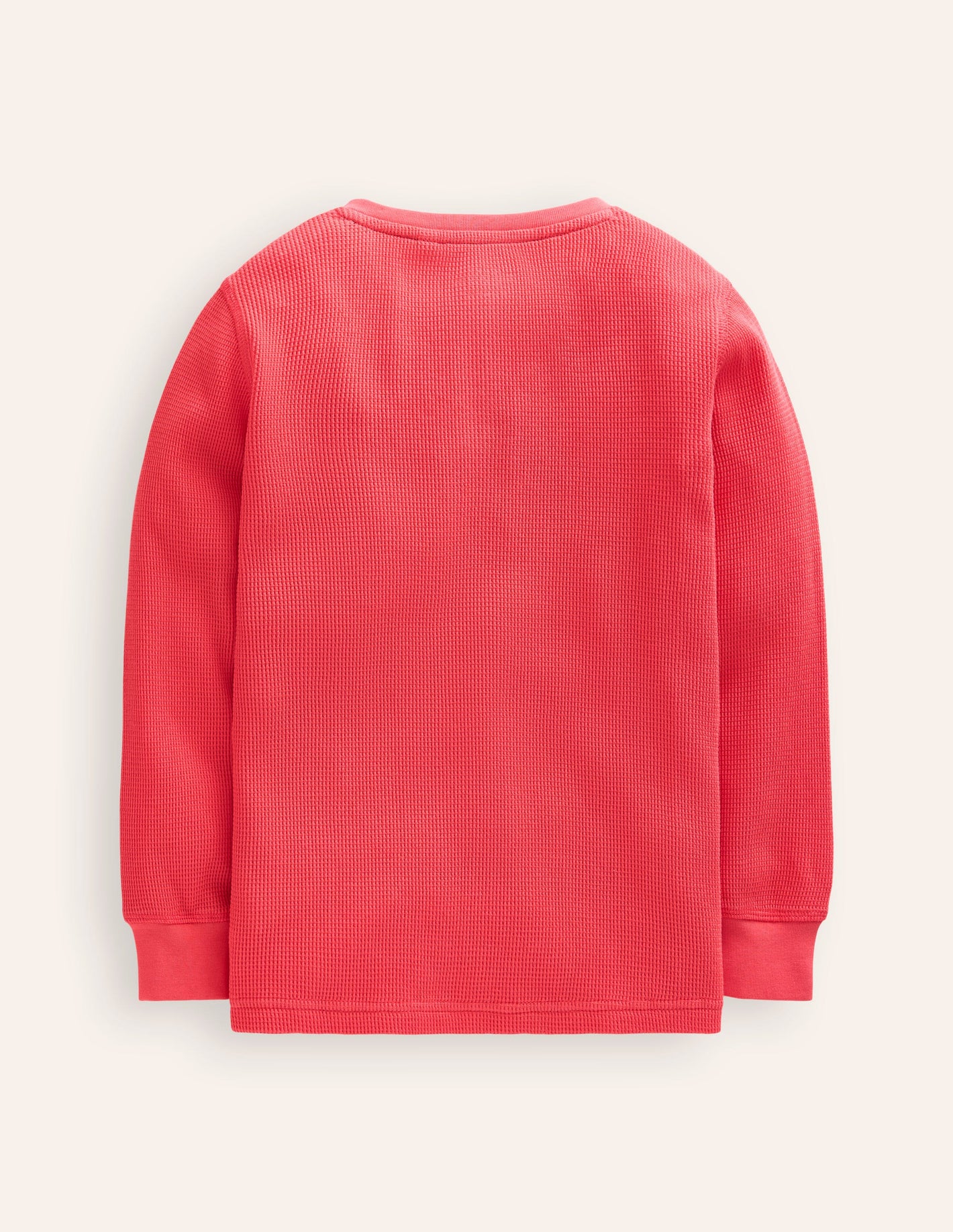 Cosy Waffle Henley T-Shirt-Jam Red