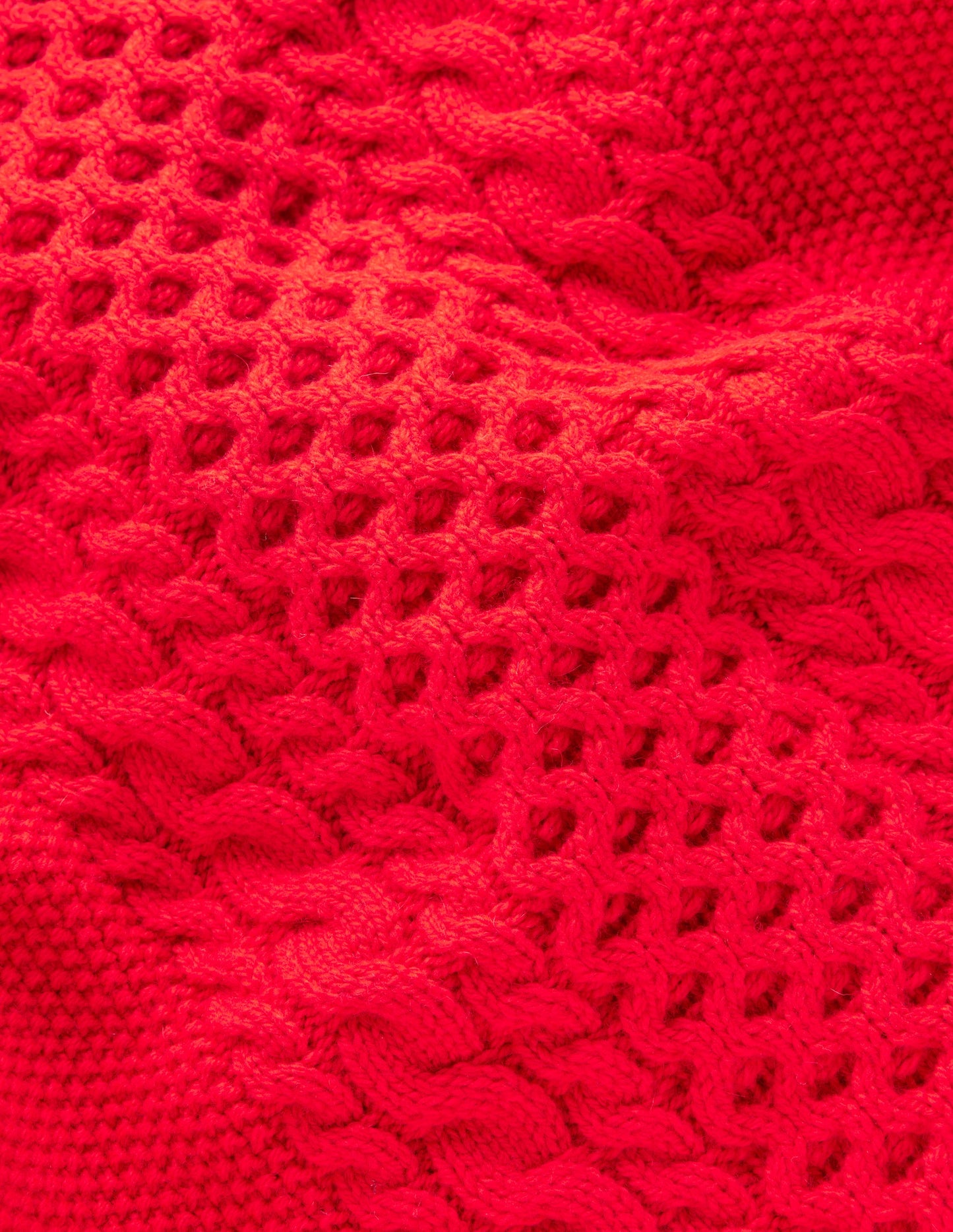 Heritage Cable Sweater-Poppy Red