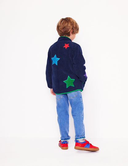 Cosy Borg Jacket-College Navy Star