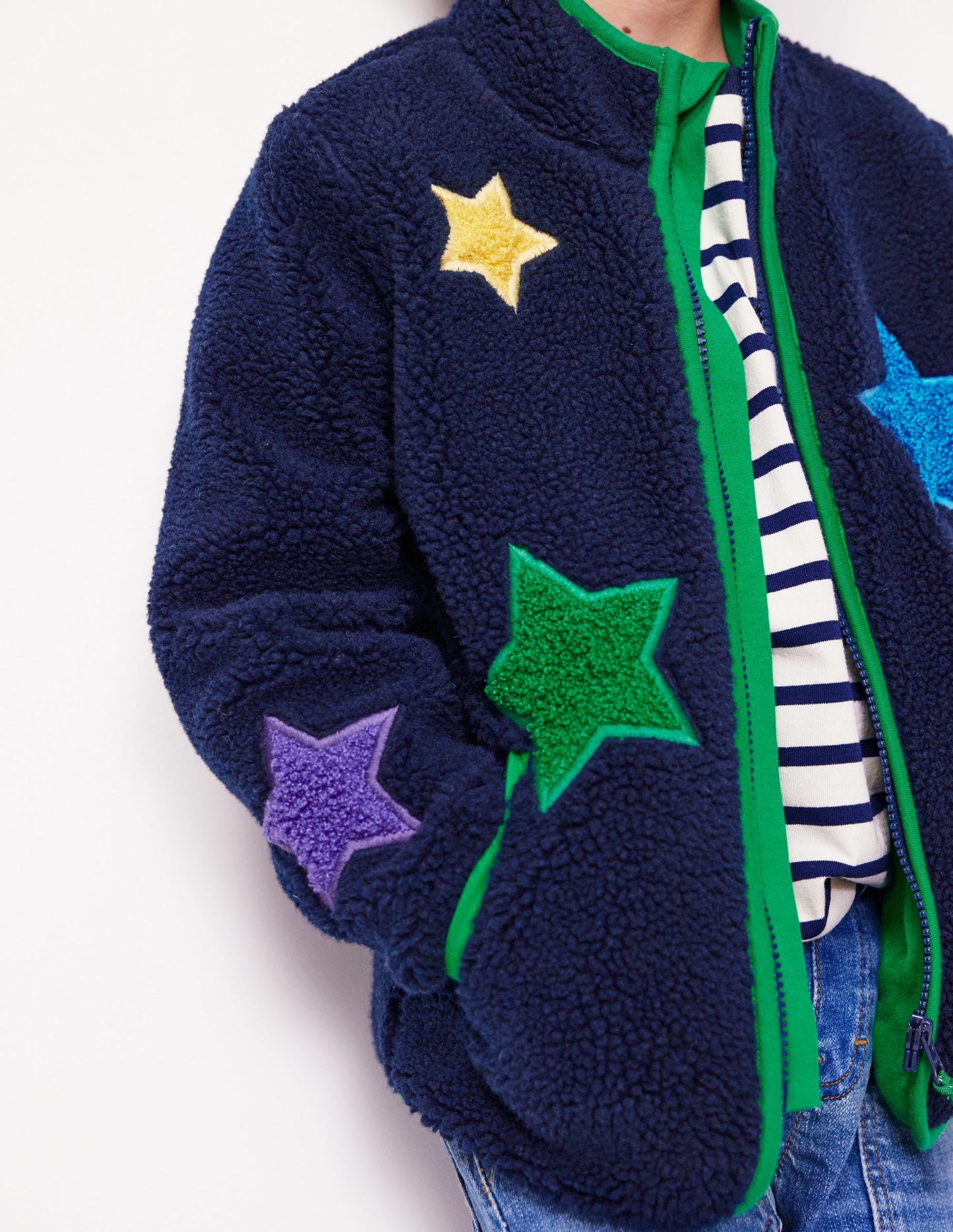 Cosy Borg Jacket-College Navy Star