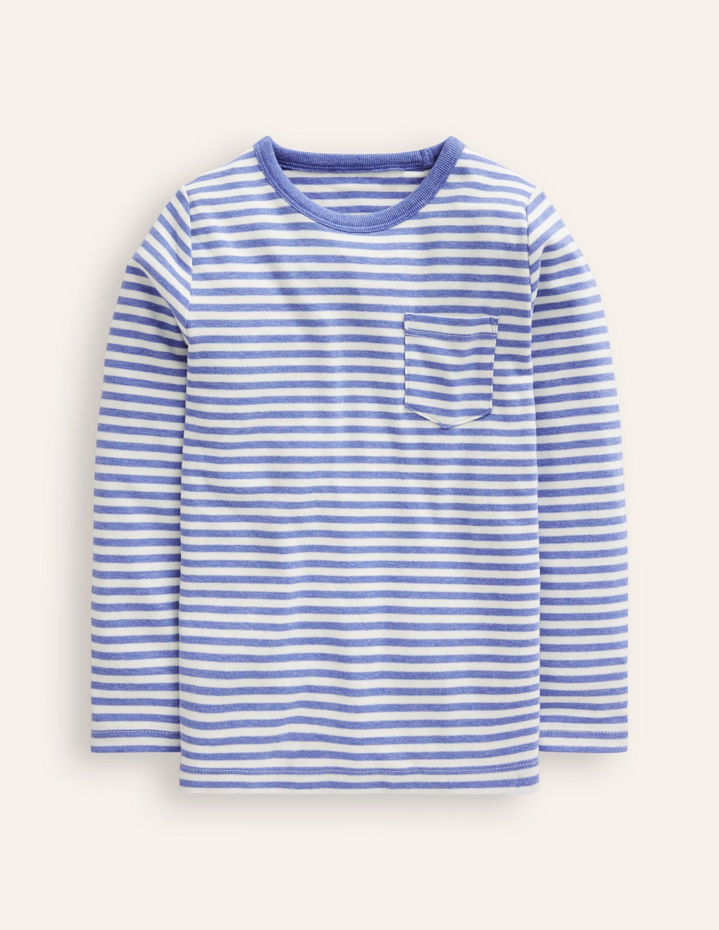 Cosy Striped Top-Ivory/Bluejay