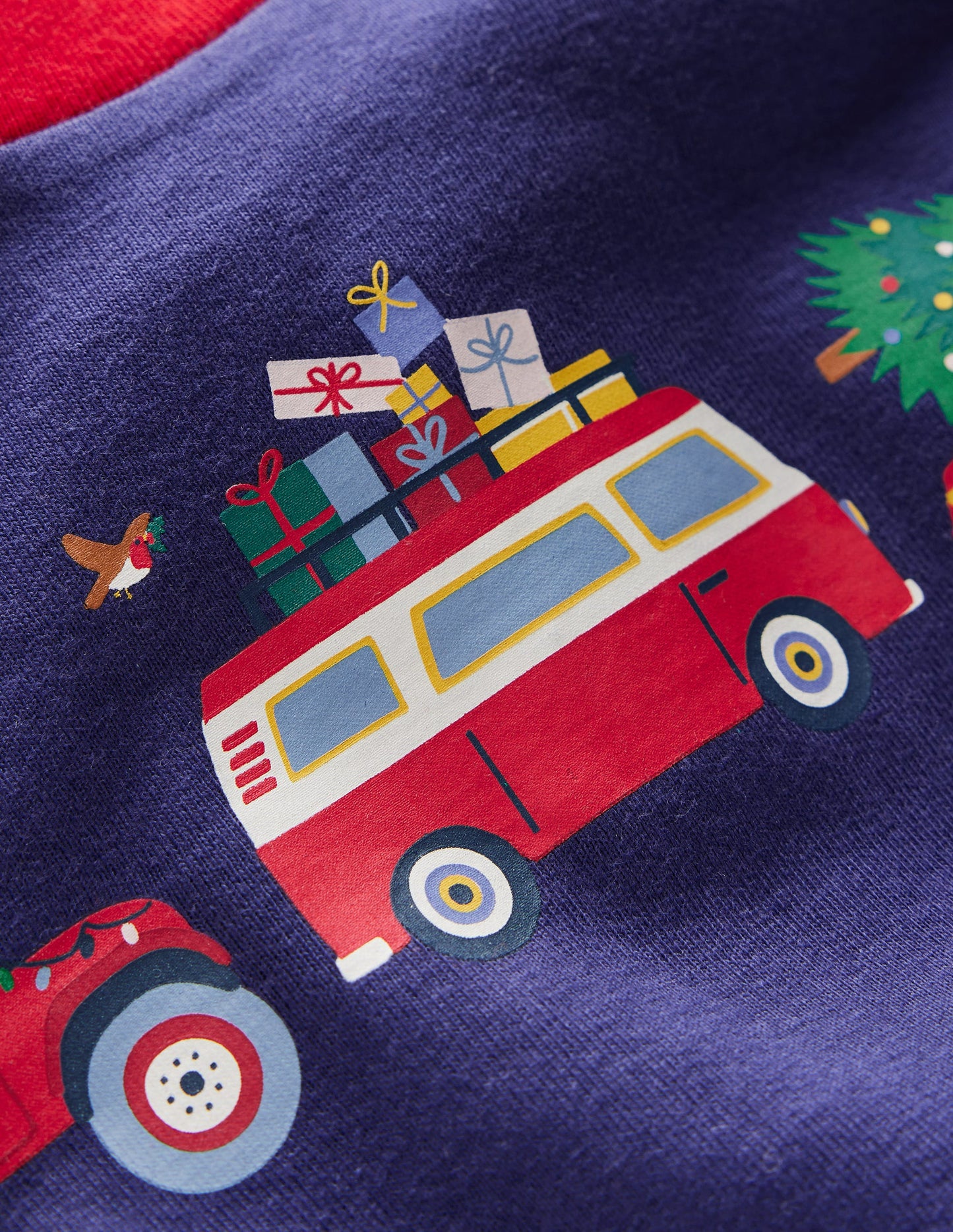 Snug Long John Pajamas-Christmas Cars