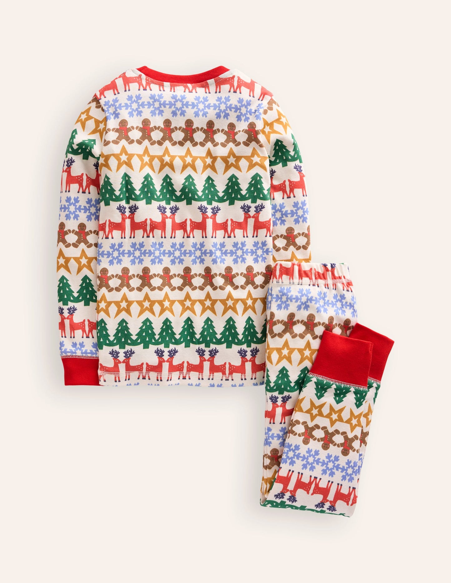 Snug Long John Pajamas-Gingerbread Fair Isle