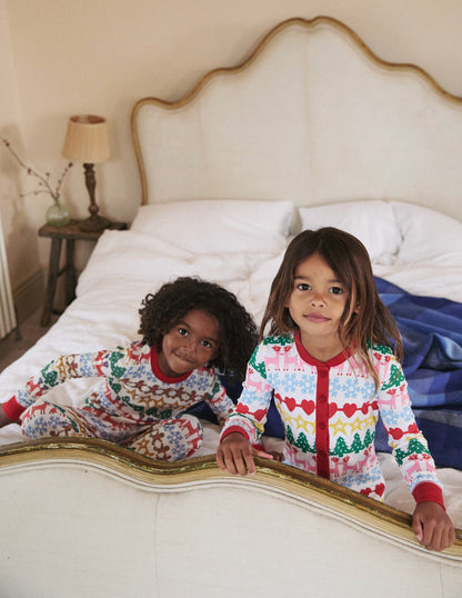 Snug Long John Pajamas-Gingerbread Fair Isle