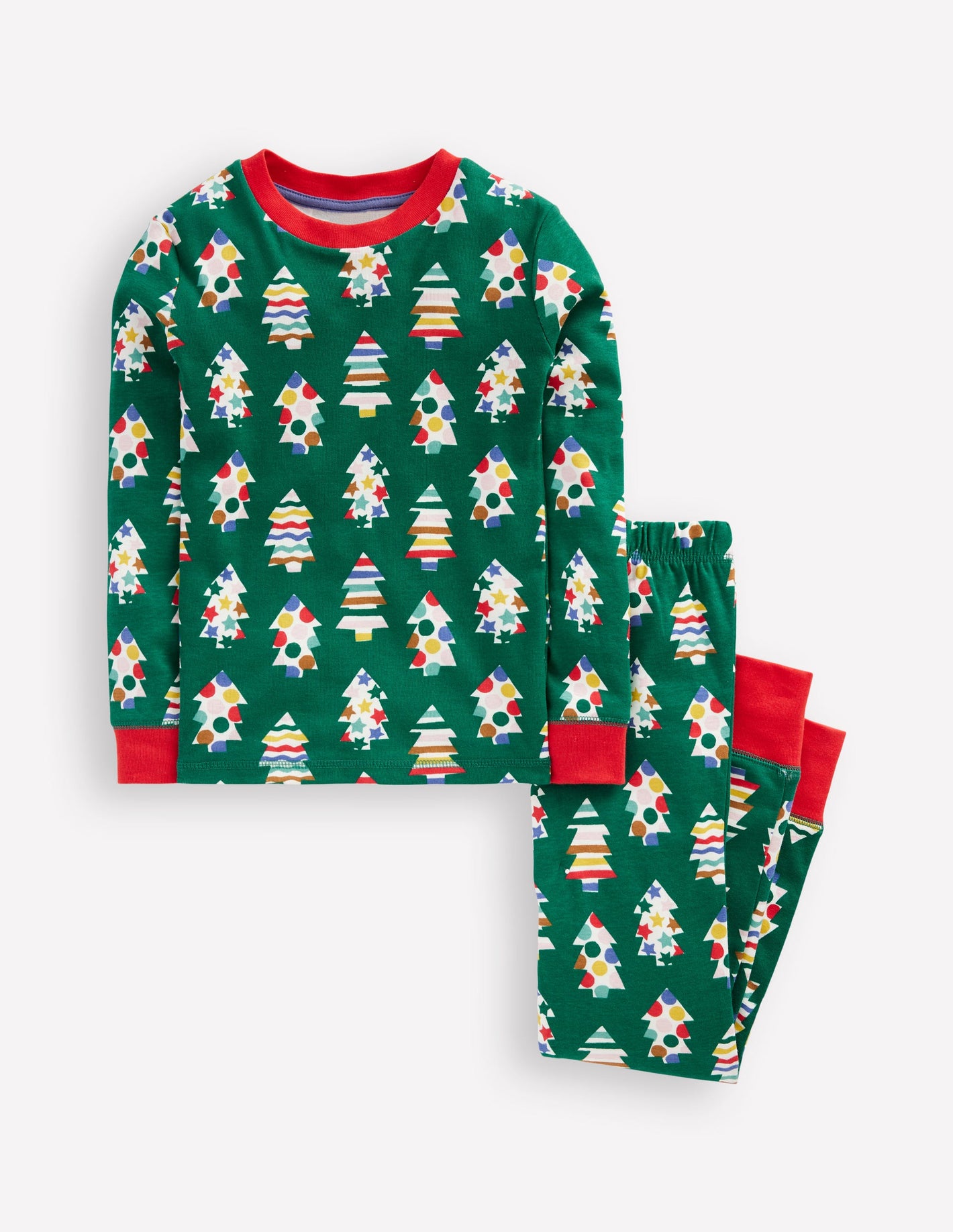 Snug Glow-In-The-Dark Pajamas-Christmas Trees