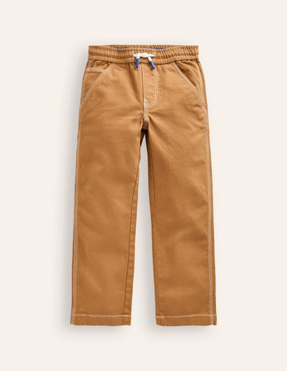 Pull-on Pocket Pants-Butterscotch Brown