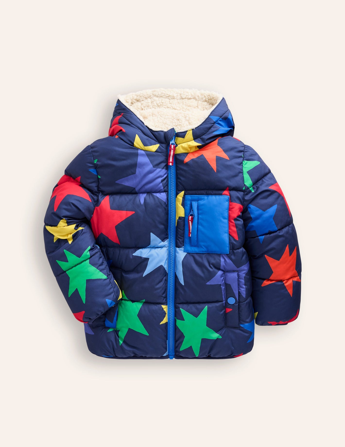 Reversible Cosy Borg Coat-Multi Star