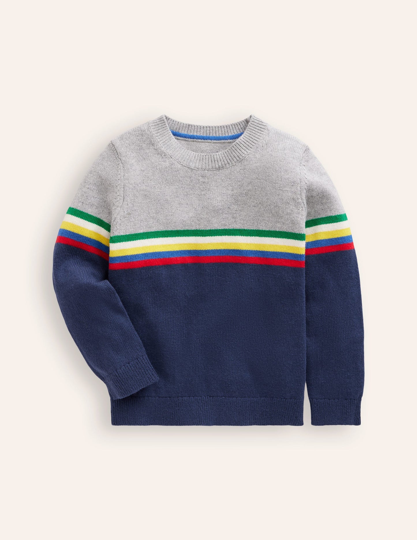 Colour Block Sweater-College Navy