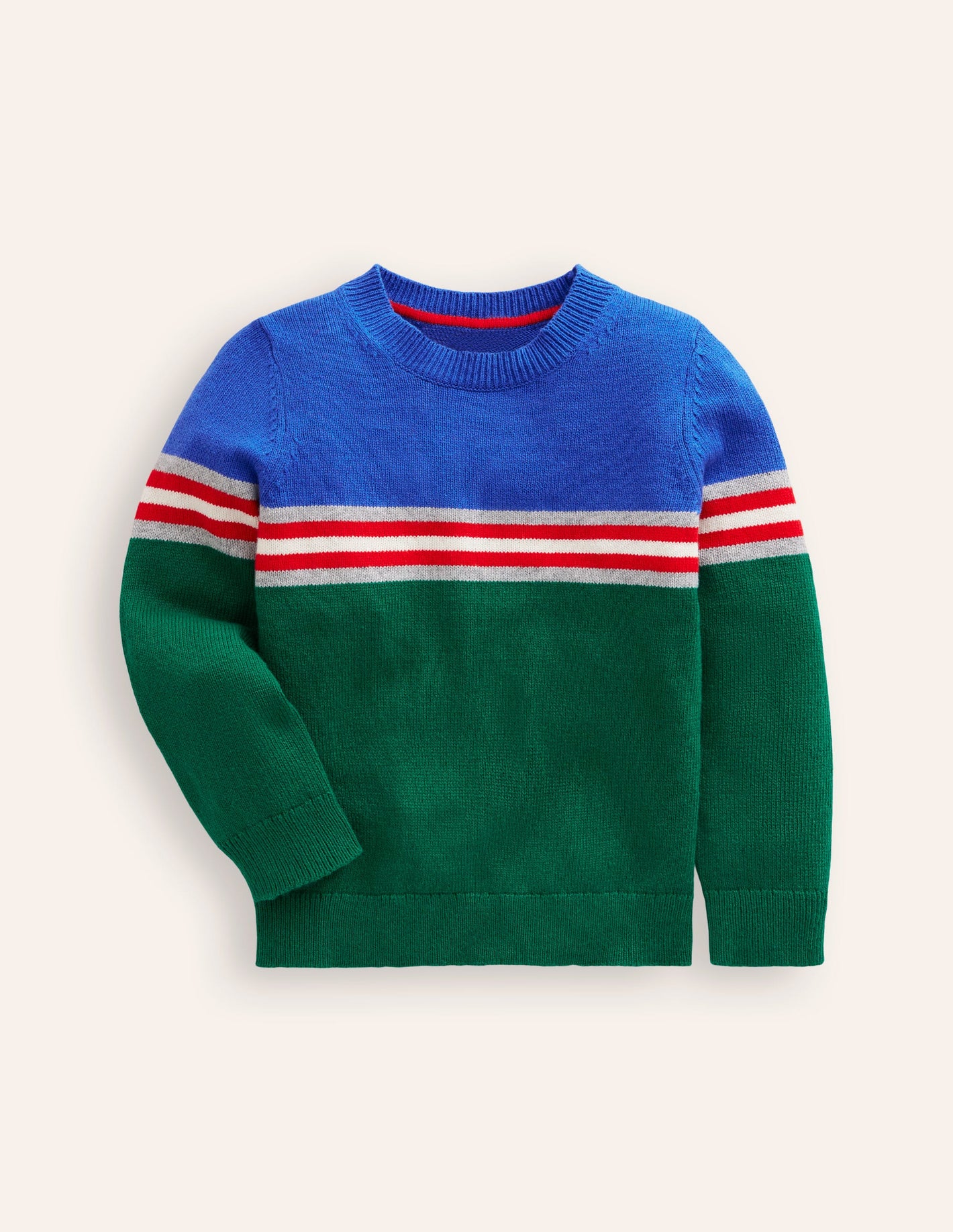 Colour Block Sweater-Ivy Green