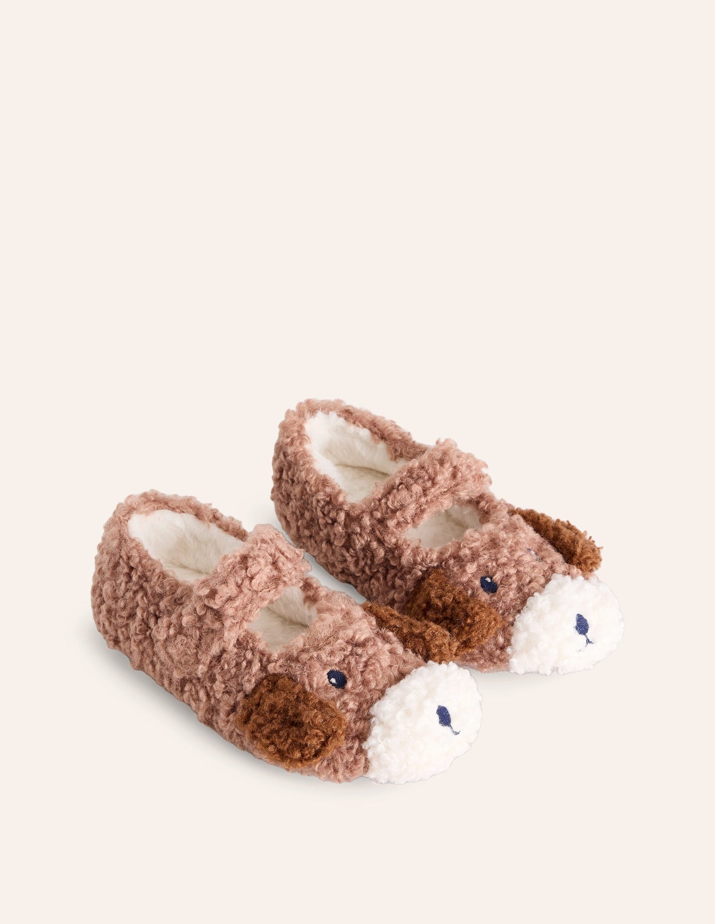 Borg Slippers-Butterscotch Brown Dog