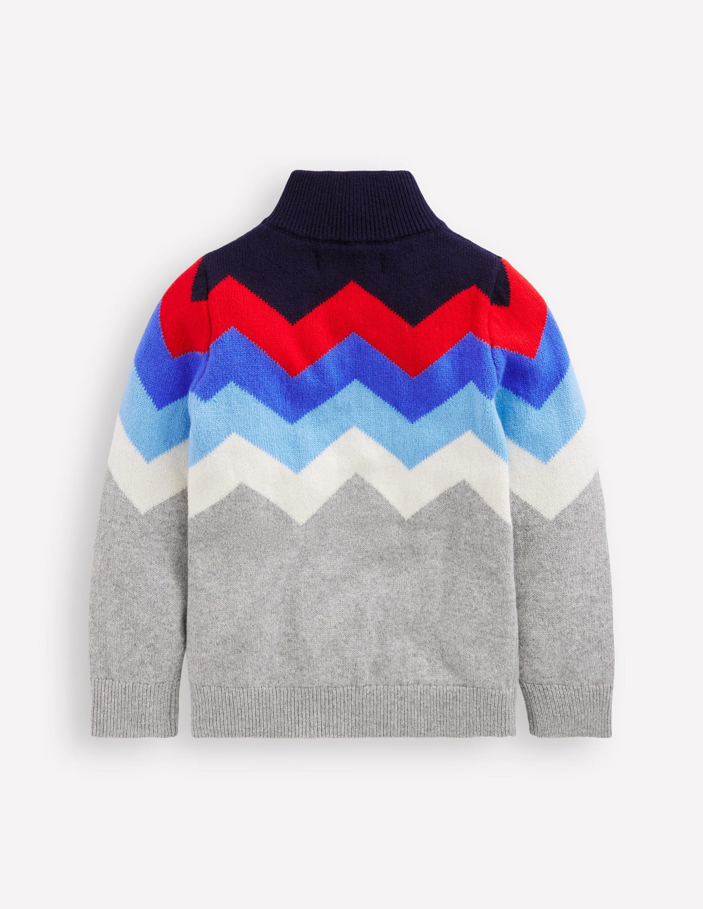 Heritage Half-Zip Sweater-Grey Marl Chevron