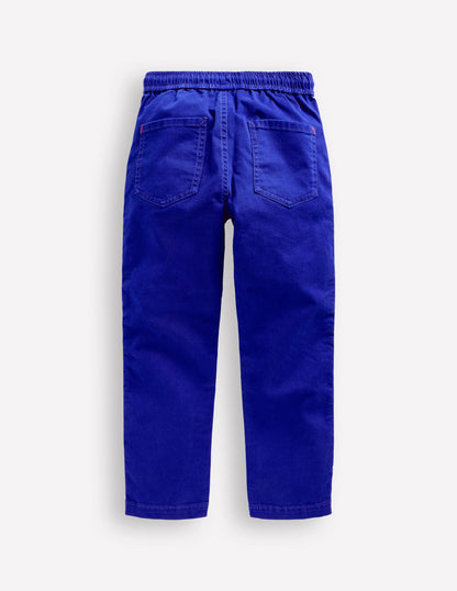 Slim Pull On Trousers-Bright Blue