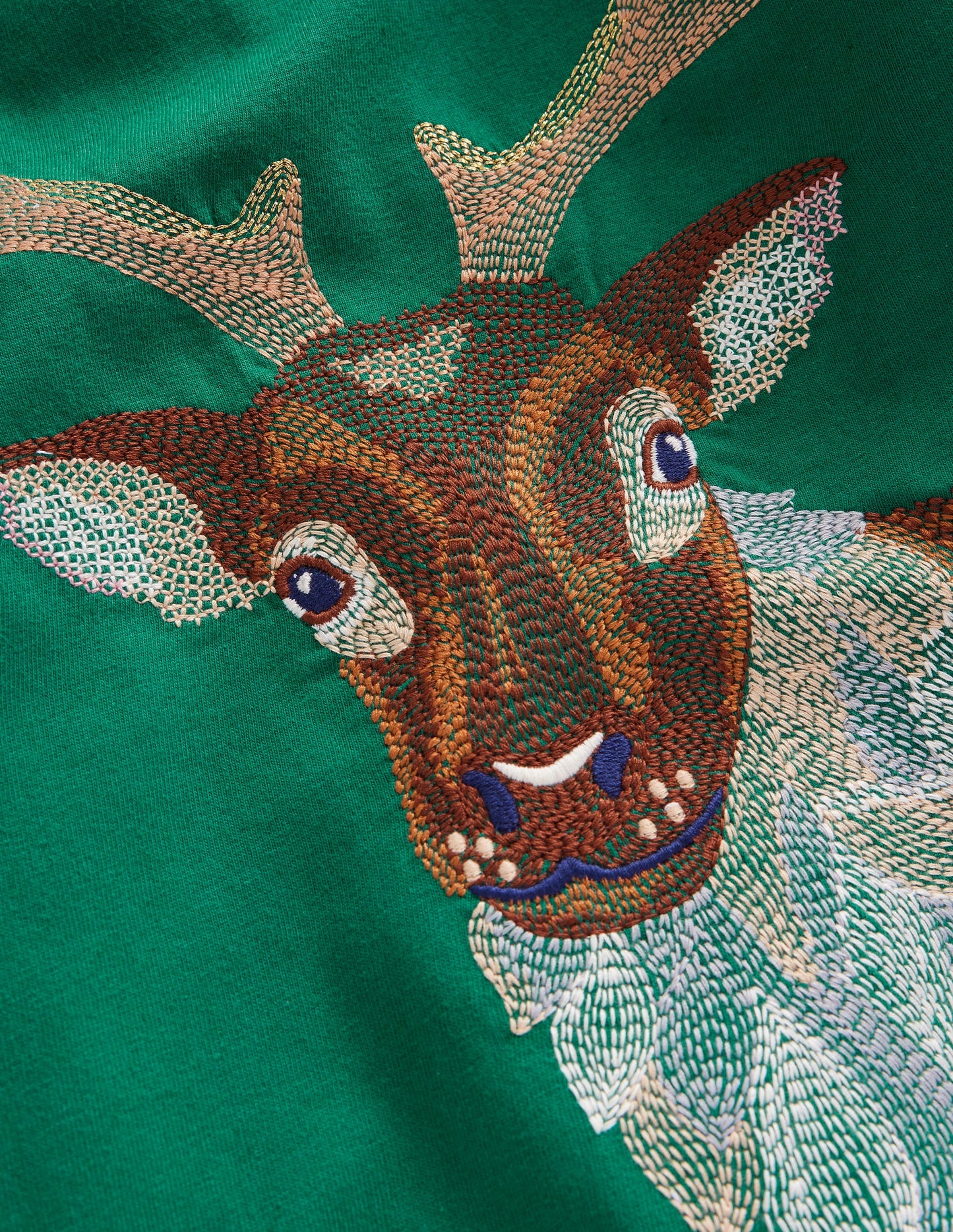 Superstitch T-shirt-Jewel Green Reindeer