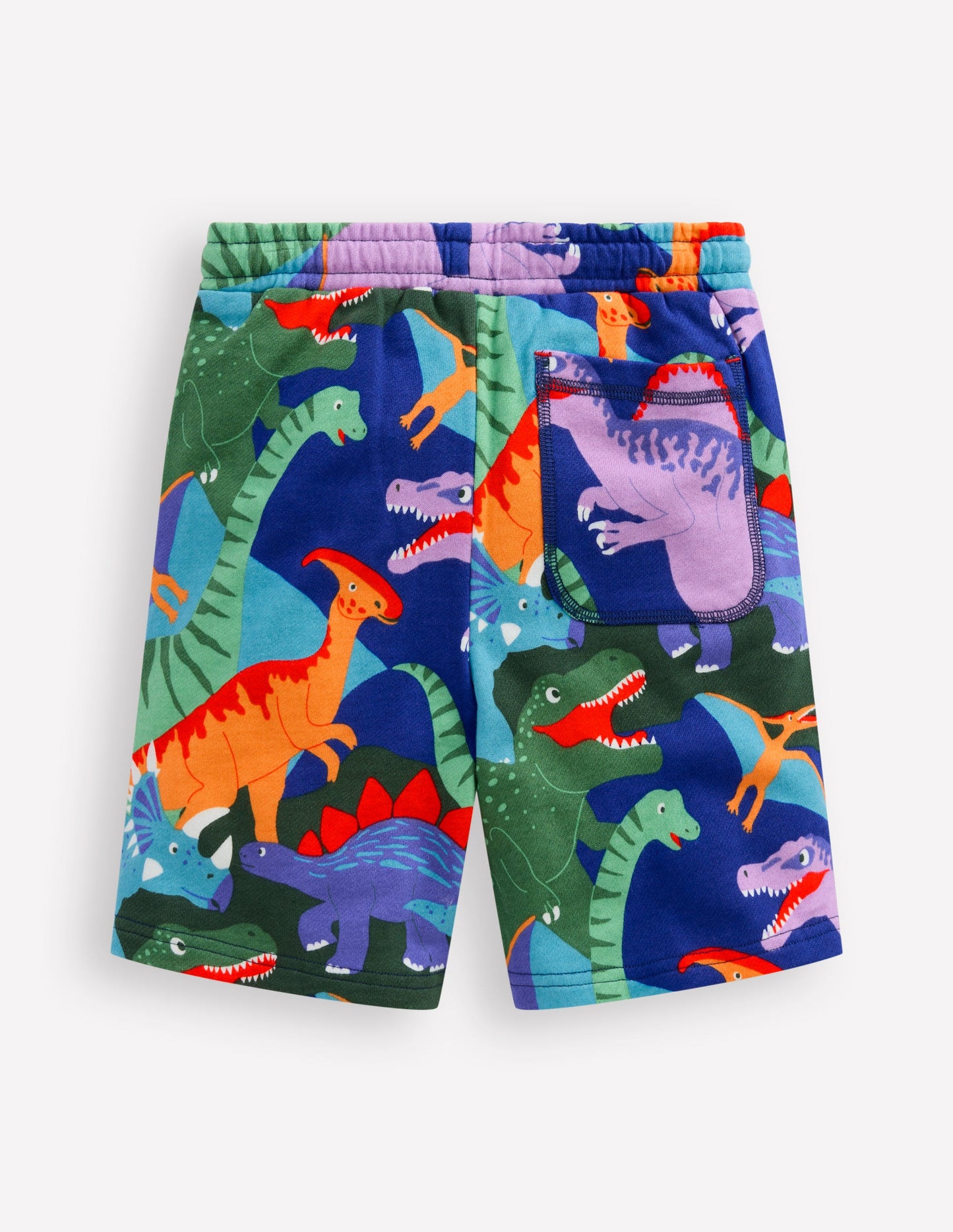 Printed Comfy Shorts-Multi Dinosaur Camo