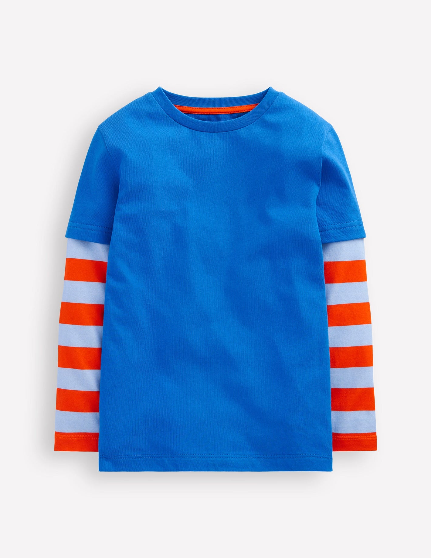 Mock Sleeve T-shirt-Kingfisher Blue