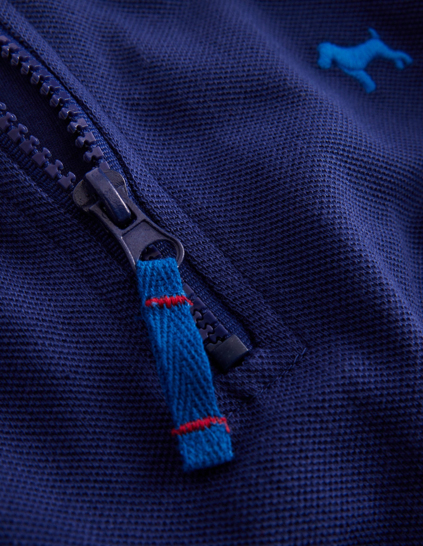 Pique Polo Half Zip-Starboard Blue