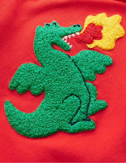 Short Sleeve Bouclé T-shirt-Jam Red Dragons