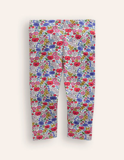 Fun Cropped Leggings-Multi Flowerbed