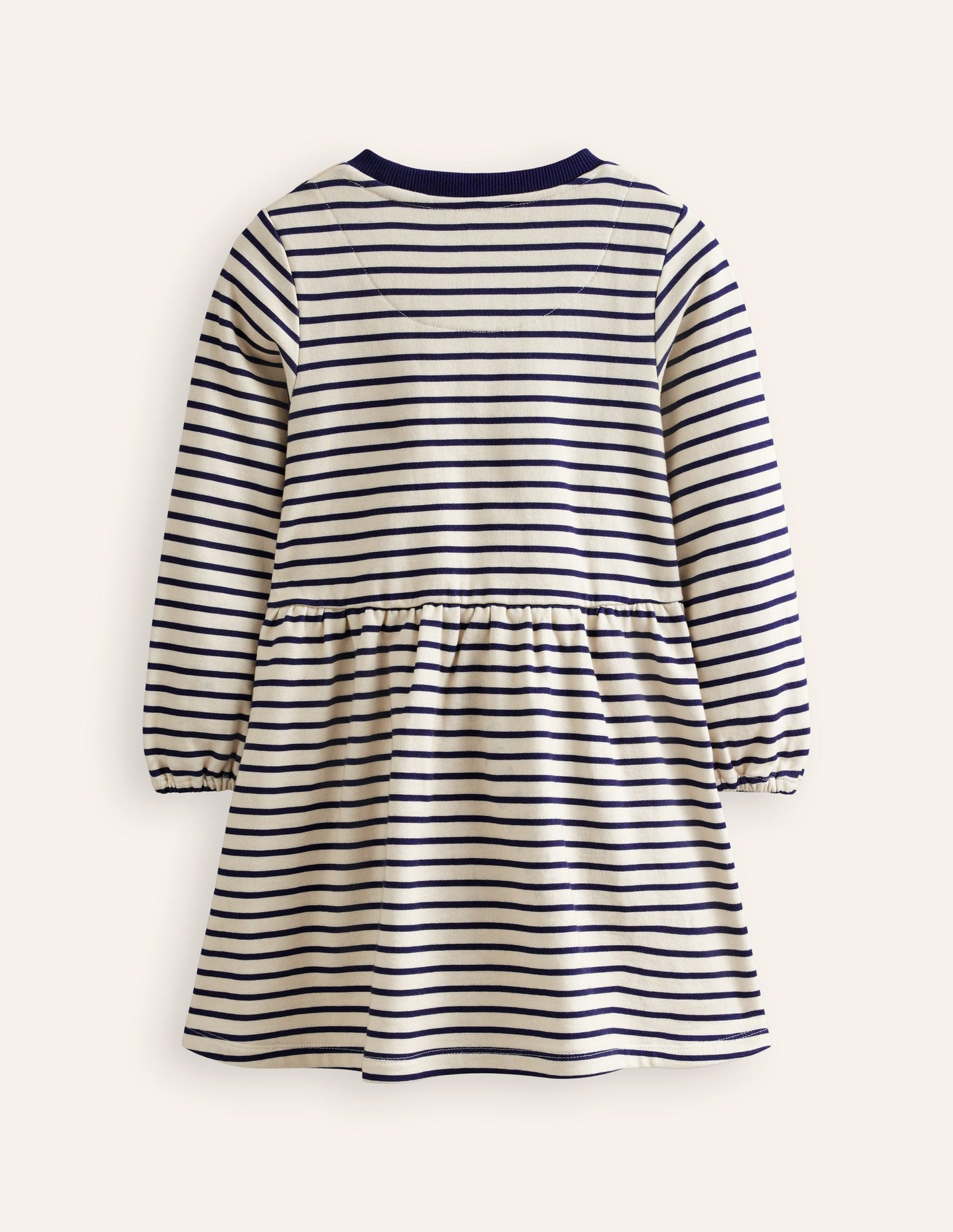 Loopback Sweatshirt Dress-White/ College Navy Stripe