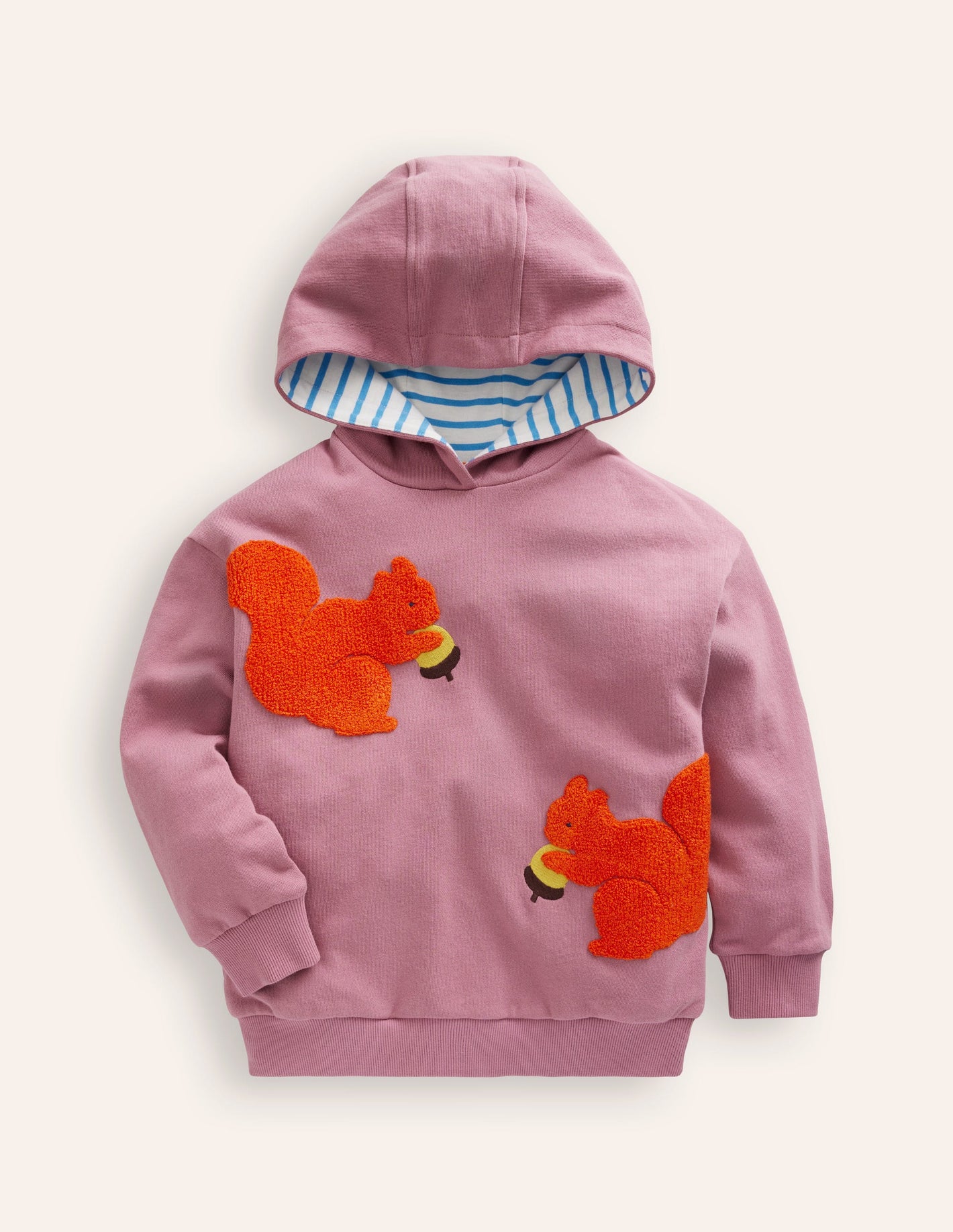 Appliqué Hoody-Soft Lavender Squirrel