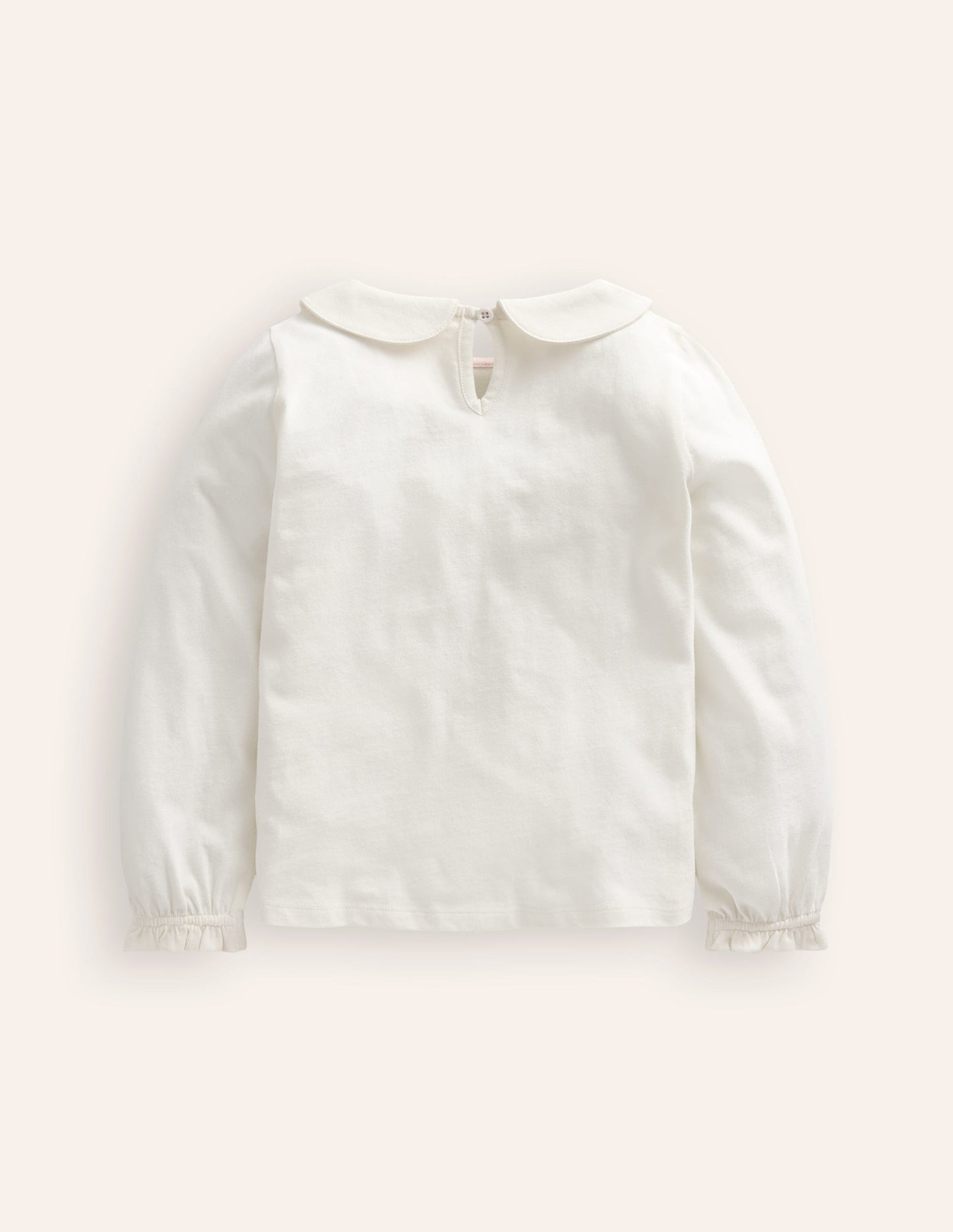 Collared Jersey Top-Ivory