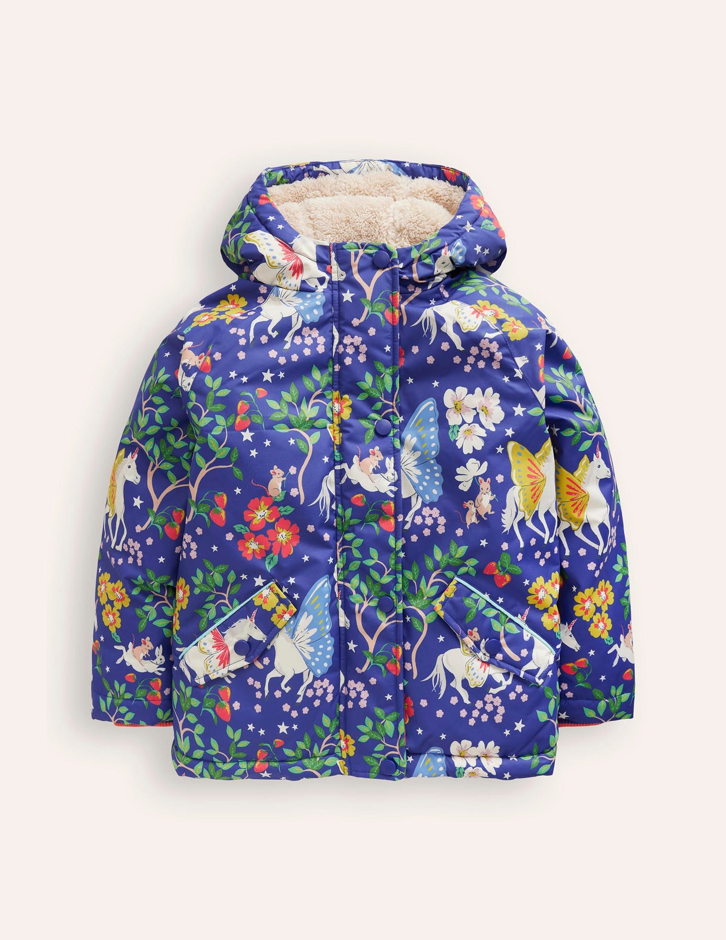 Sherpa Lined Anorak-Blue Enchanted Unicorn