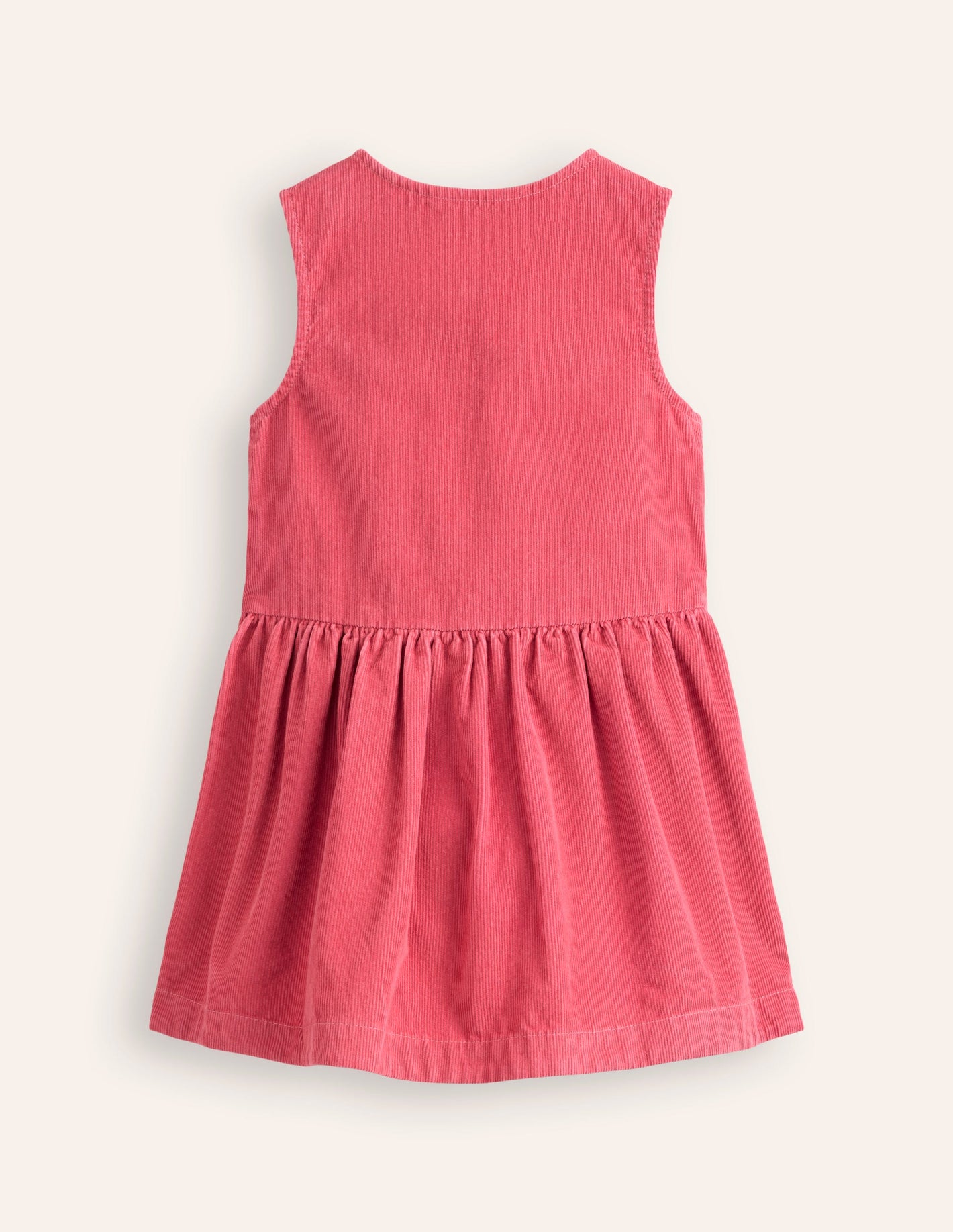 Button Through Pinafore Dress-Vintage Pink Cord