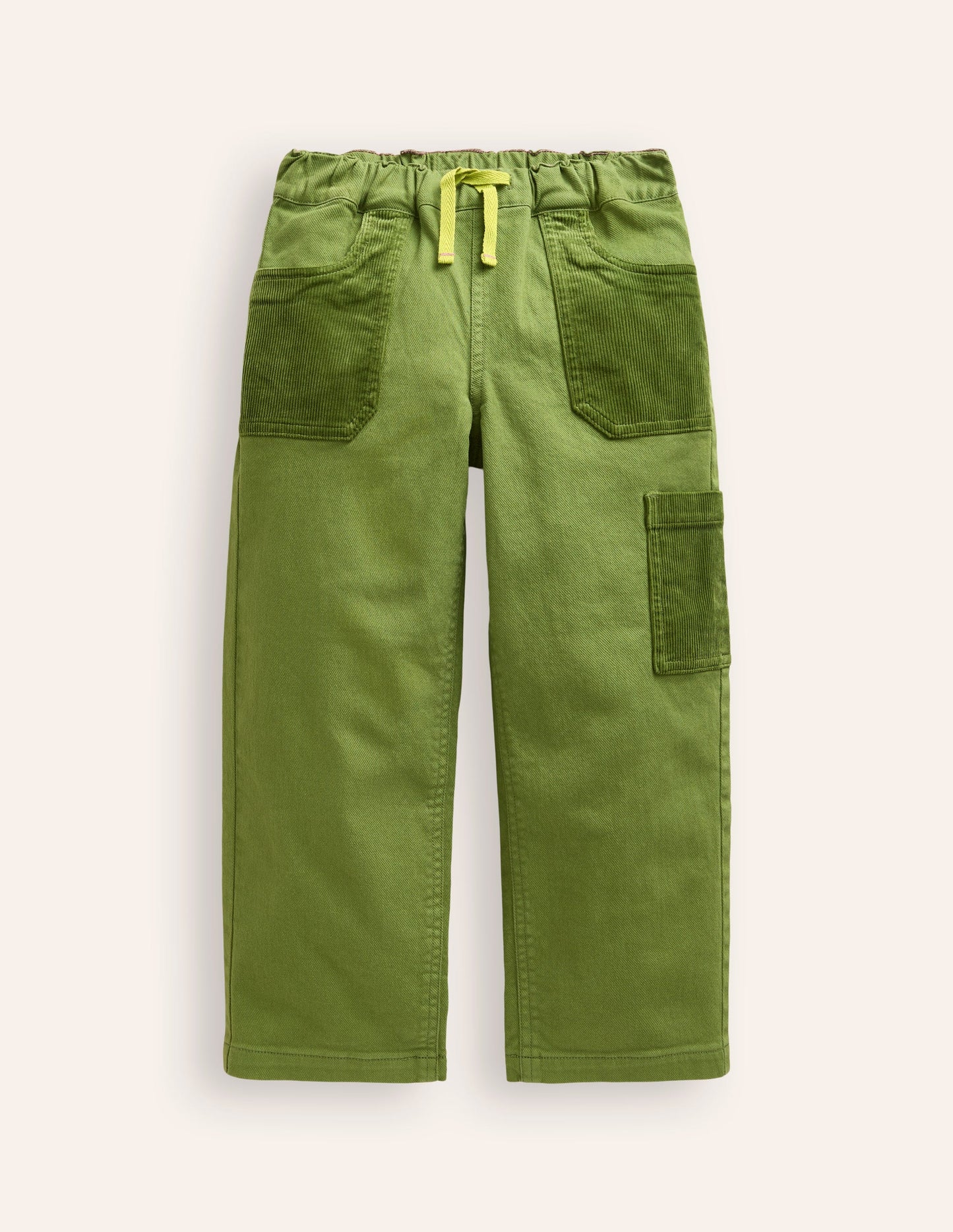 Cord Pocket Pull On Pants-Kale Green