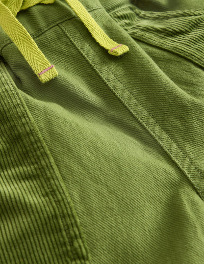 Cord Pocket Pull On Pants-Kale Green