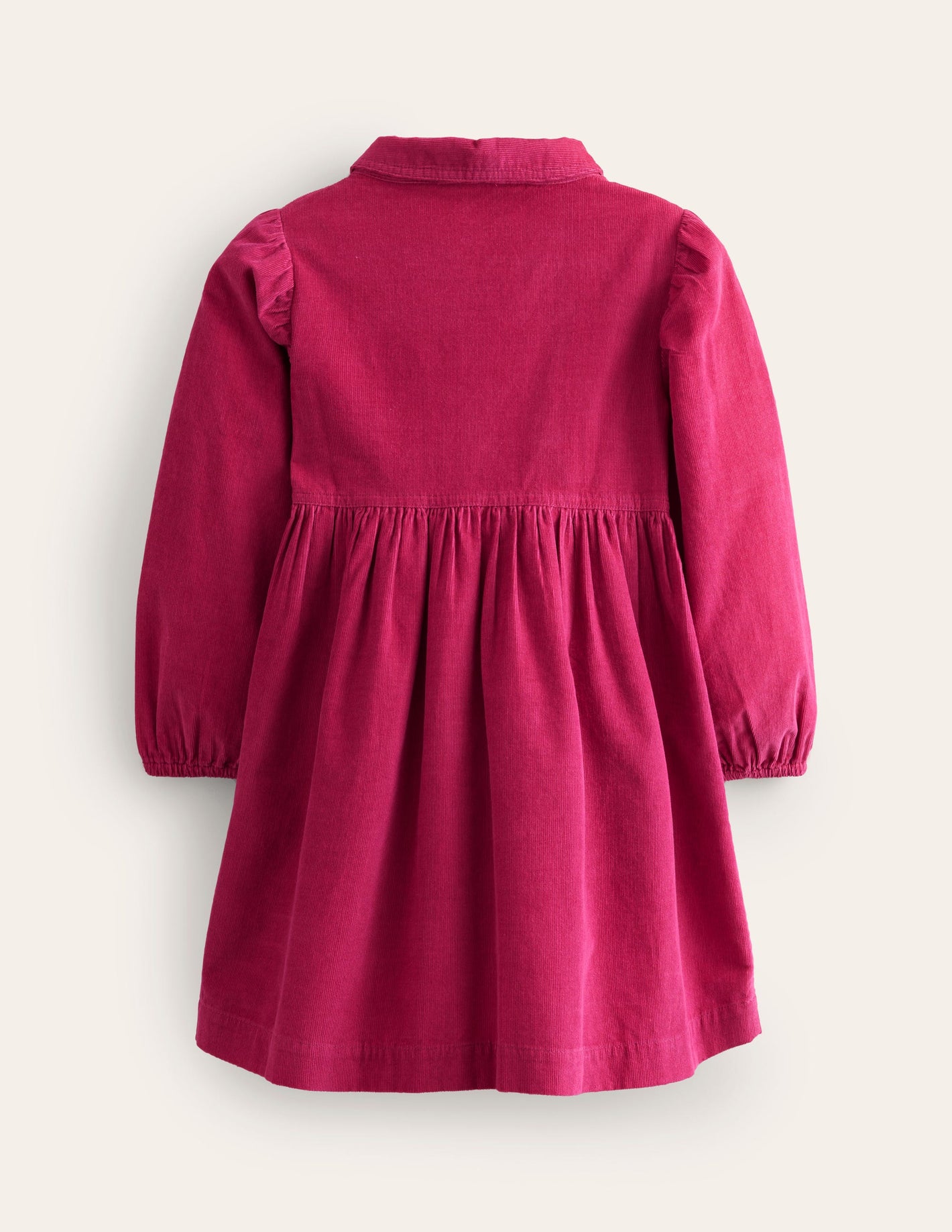 Aubrey Puff Sleeve Shirt Dress-Cherry Jam