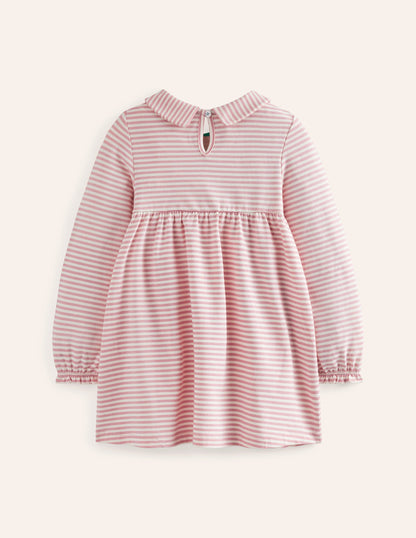 Collared Tunic-Vintage Pink/ Oatmeal Stripe