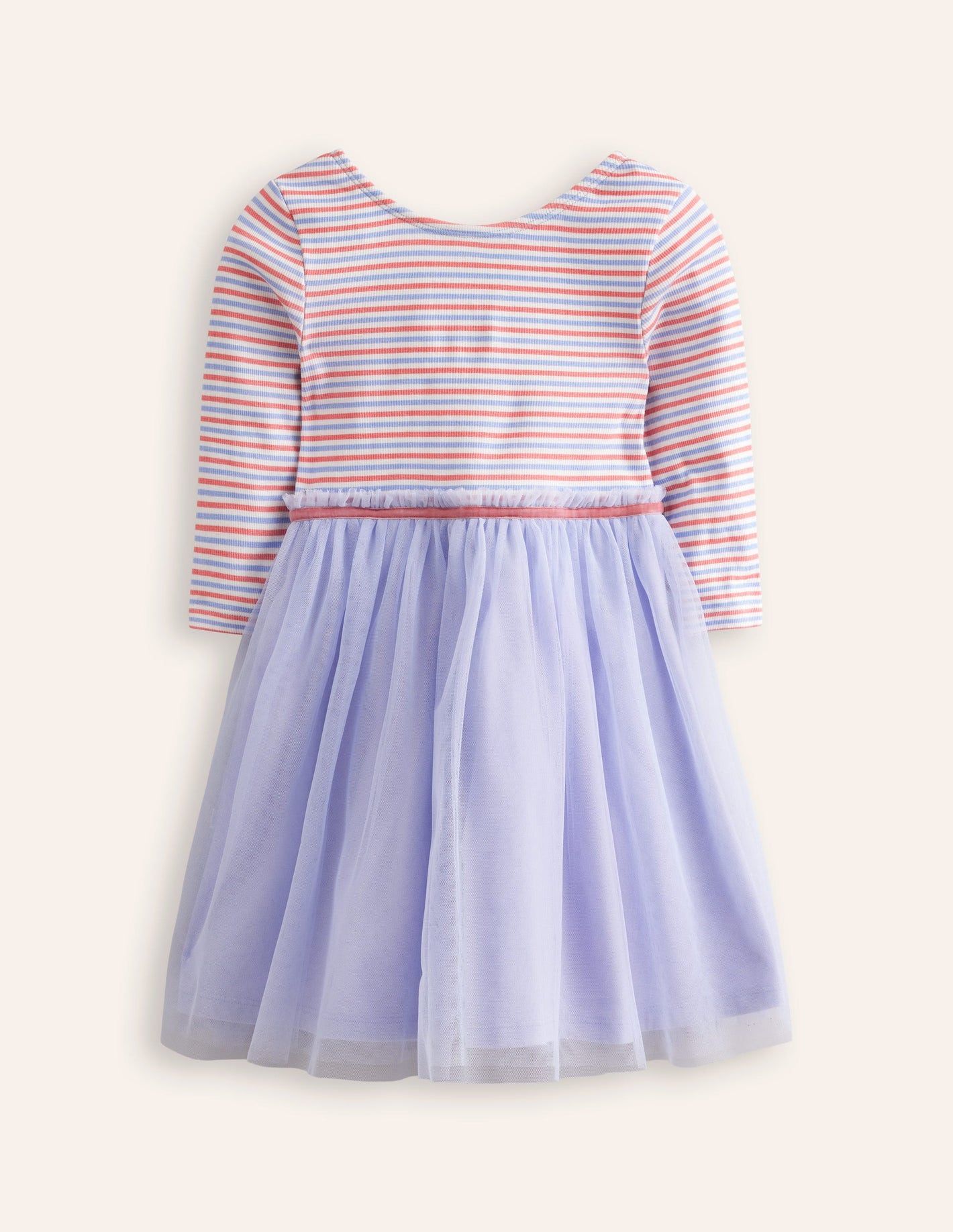 Tilly Rib Jersey Tulle Dress-Etoile Blue Multi