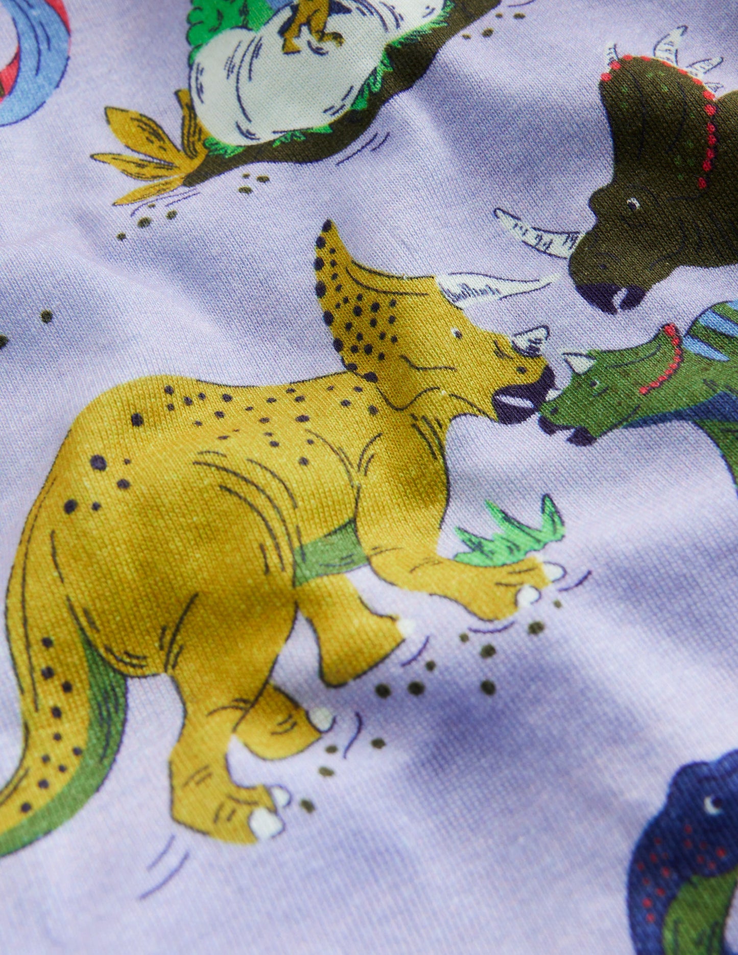 Snug Long John Pajamas-Lilac Dino Family