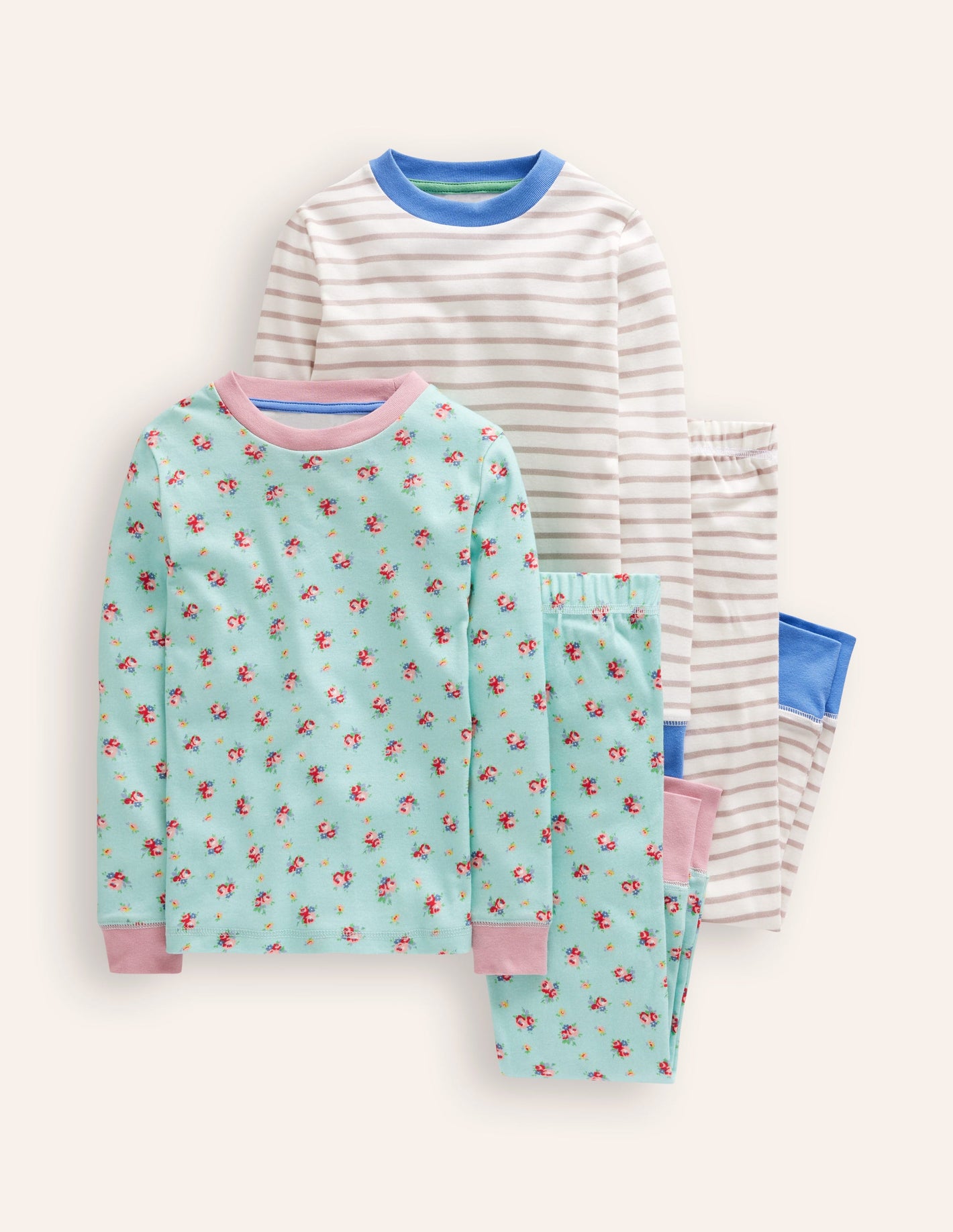 Twin Pack Snug Pajamas-Spearmint Bouquet