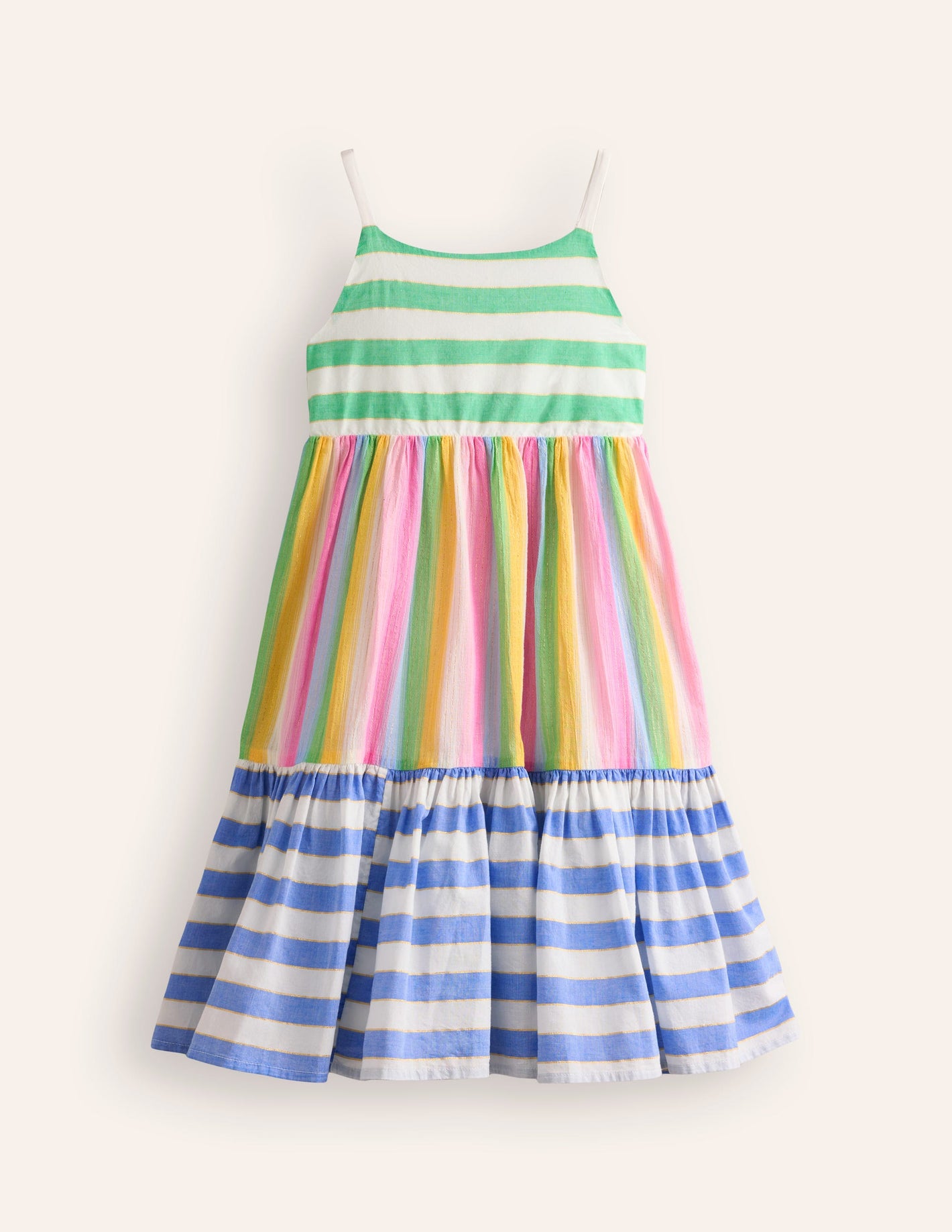 Hotchpotch Tiered Twirly Dress-Multi Stripe Hotchpotch