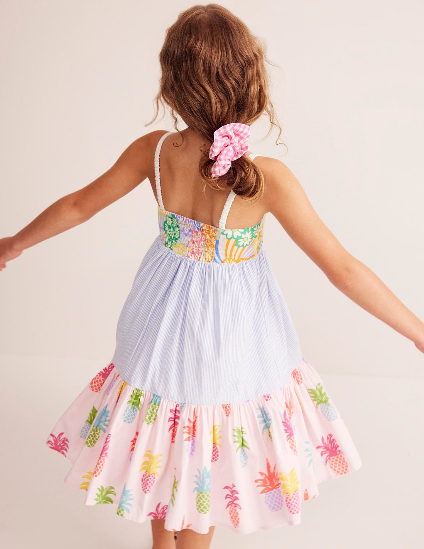 Hotchpotch Tiered Twirly Dress-Pink Pineapple Hotchpotch