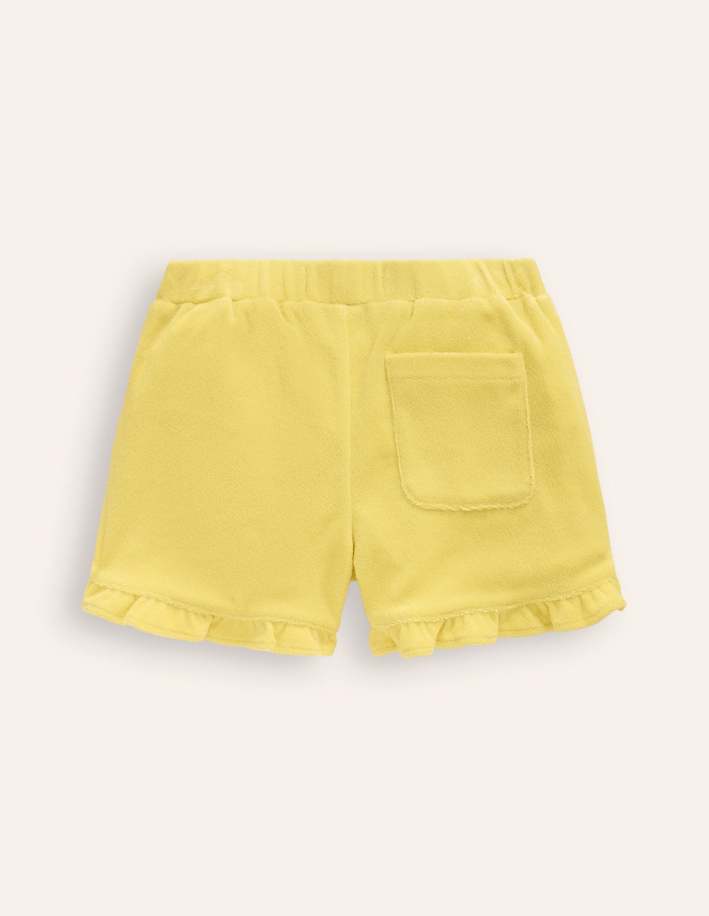 Frill Hem Towelling Short-Lemon Yellow