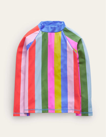 Patterned Rash Guard-Soft Multi Stripe