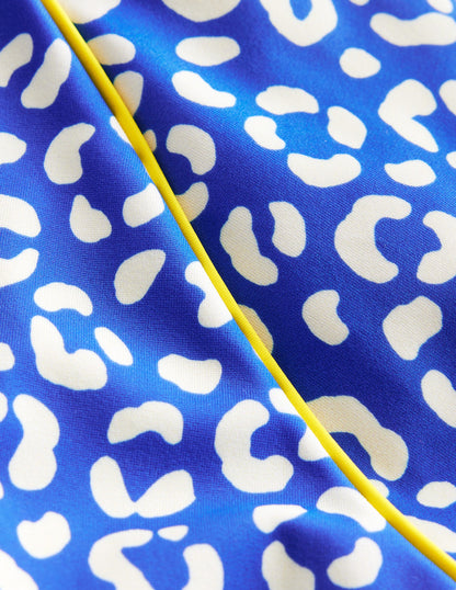 Patterned Rash Guard-Blue Leopard