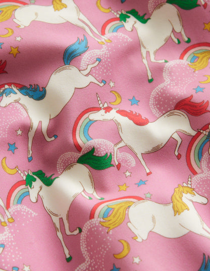 Cross-back Printed Swimsuit-Formica Pink Unicorns