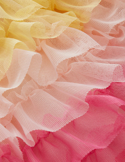 Tulle Ruffle Skirt-Multi Rainbow