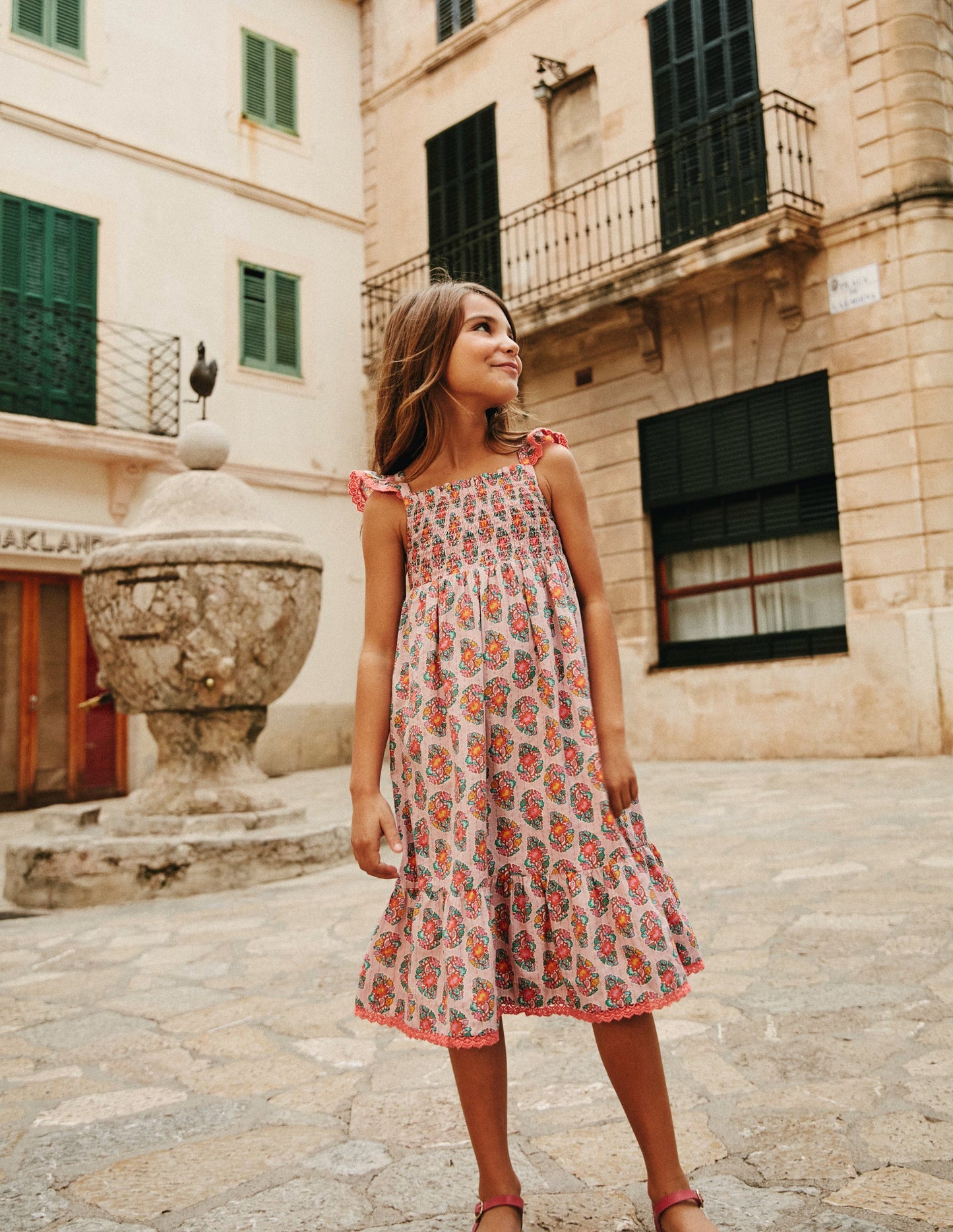 Frill Strap Maxi Sundress-Sugared Almond Pink Paisley