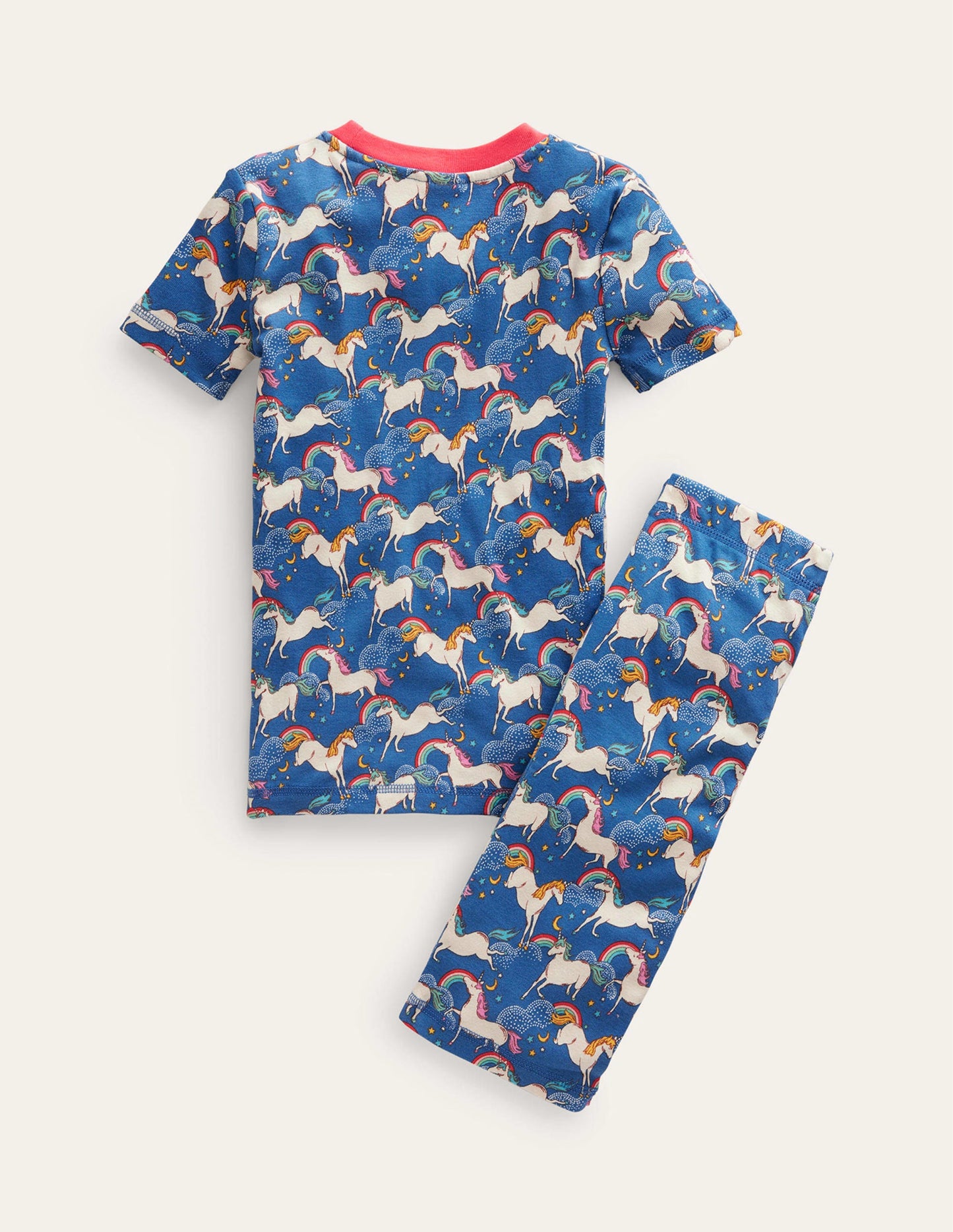 Snug Short John Pajamas-Bluejay Rainbow Unicorns