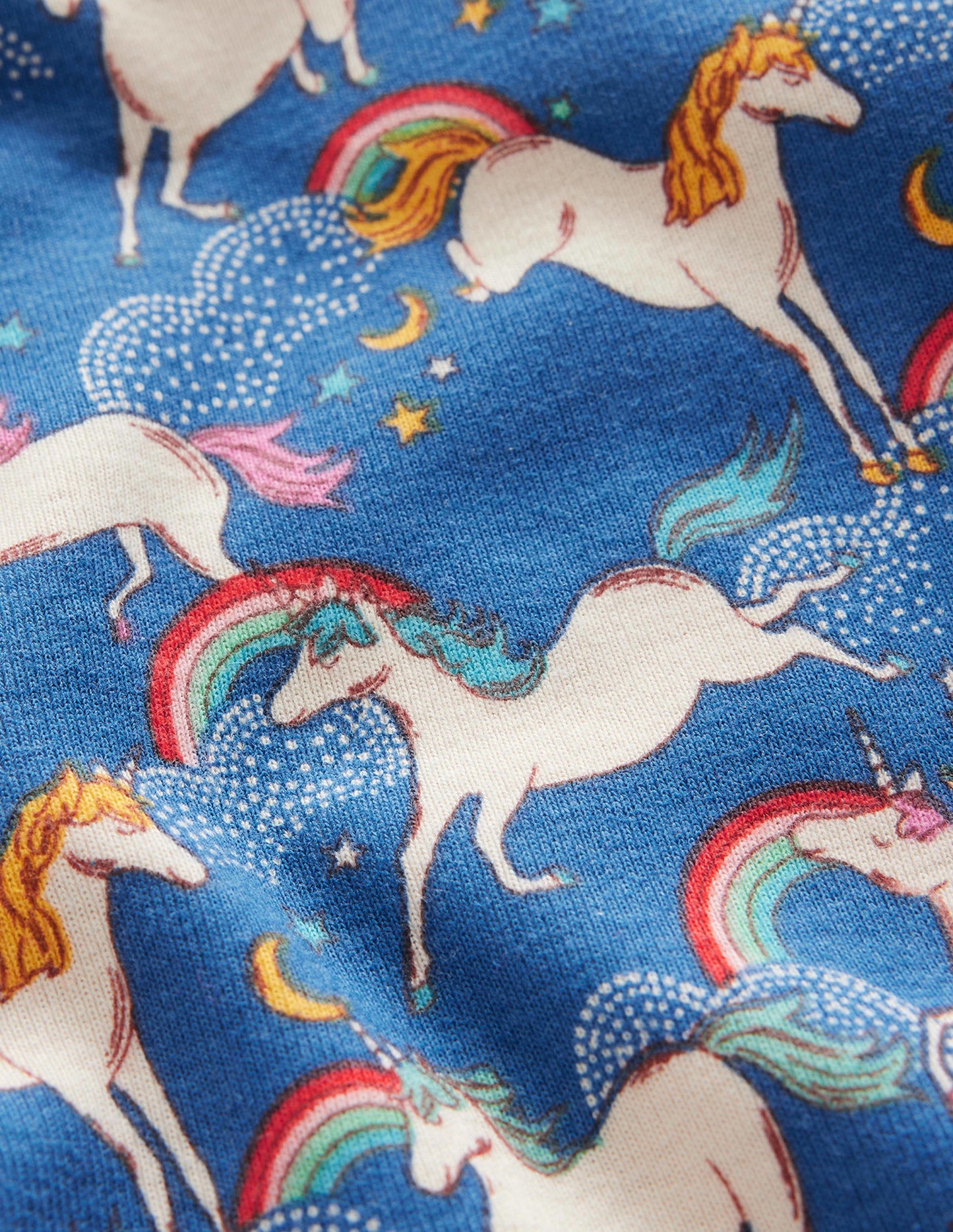 Snug Short John Pajamas-Bluejay Rainbow Unicorns